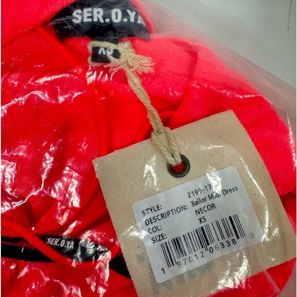 SER.O.YA Dress Ballor Midi Dress Neon Coral - Picture 8 of 12